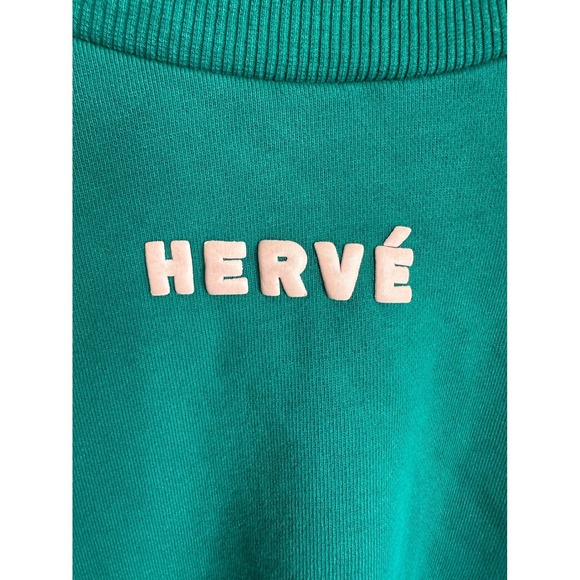 HERVE BY HERVE LEGER Dolman Green Sweatshirt Pullover Women's Size M - Picture 6 of 10